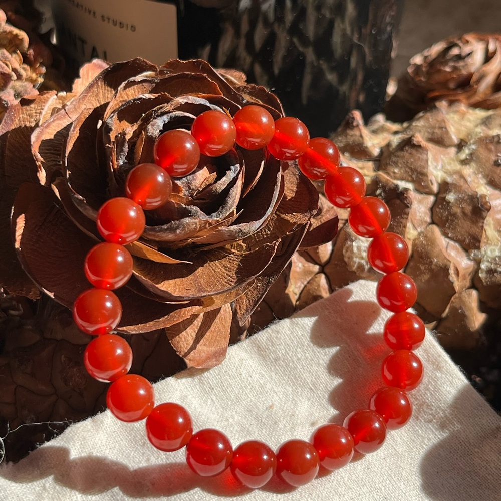8mm stretchable carnelian bracelet
